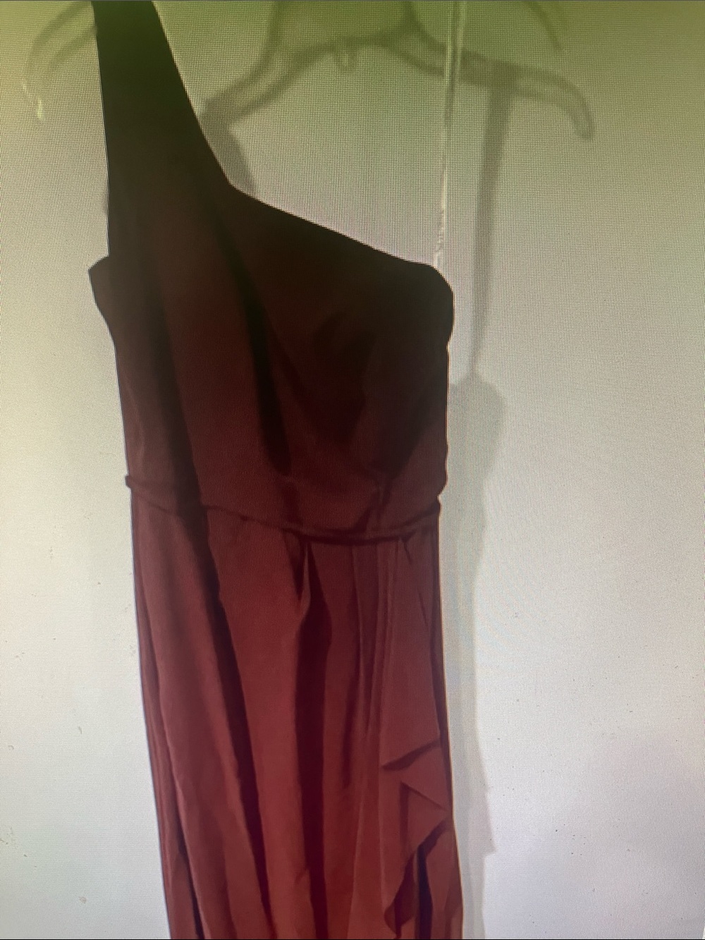 One-Shoulder Rust Red Women’s Dress